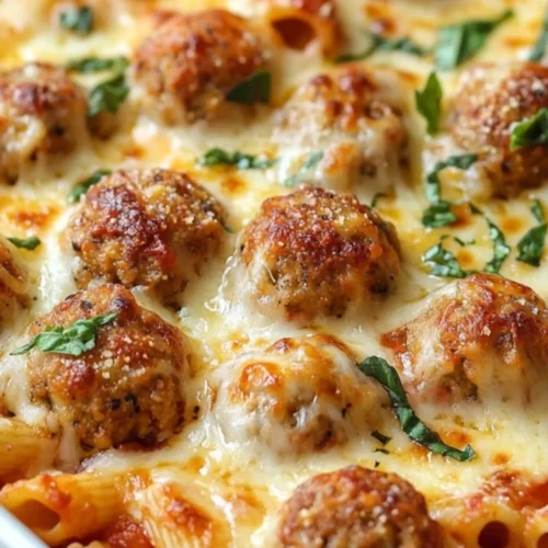 Casserole de boulettes de viande cuite au four, un plat délicieux et réconfortant