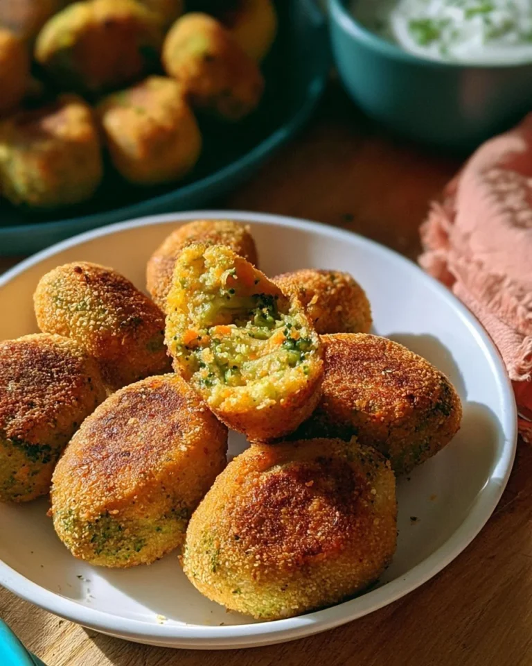 Croquettes croustillantes aux brocolis et carottes, parfaites pour un repas sain