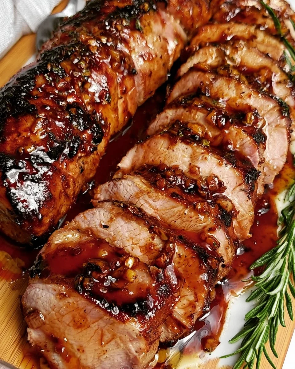 Filet de porc au miel et à l'ail