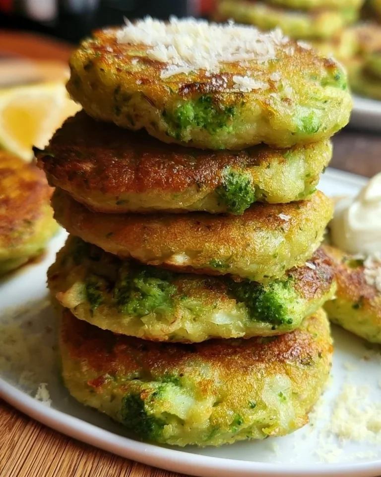 Delicieux galettes de brocoli cuites à la perfection, prêtes à être servies